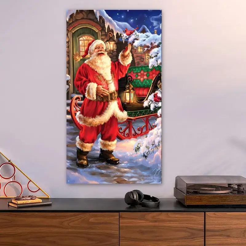 Cuadro de navidad la llegada de papá Noel - 70 x 40 Cm - Cuadros Colombia