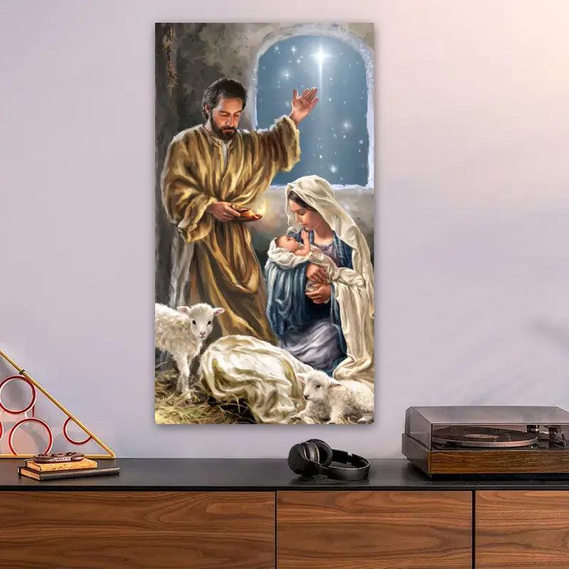 Cuadro de navidad el nacimiento de Jesús - 70 x 40 Cm - Cuadros Colombia