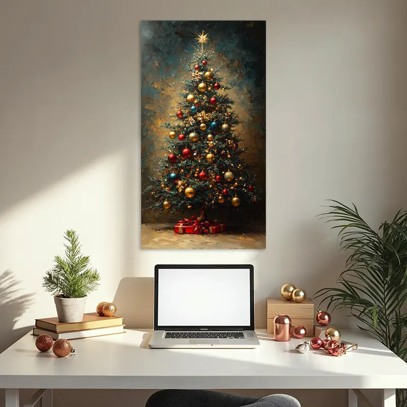 Cuadro de Navidad: Árbol Brillante 70x40cm