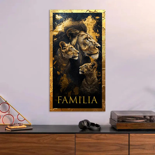 Cuadro de Leones Familiares – Arte Decorativo de Unión y Fuerza